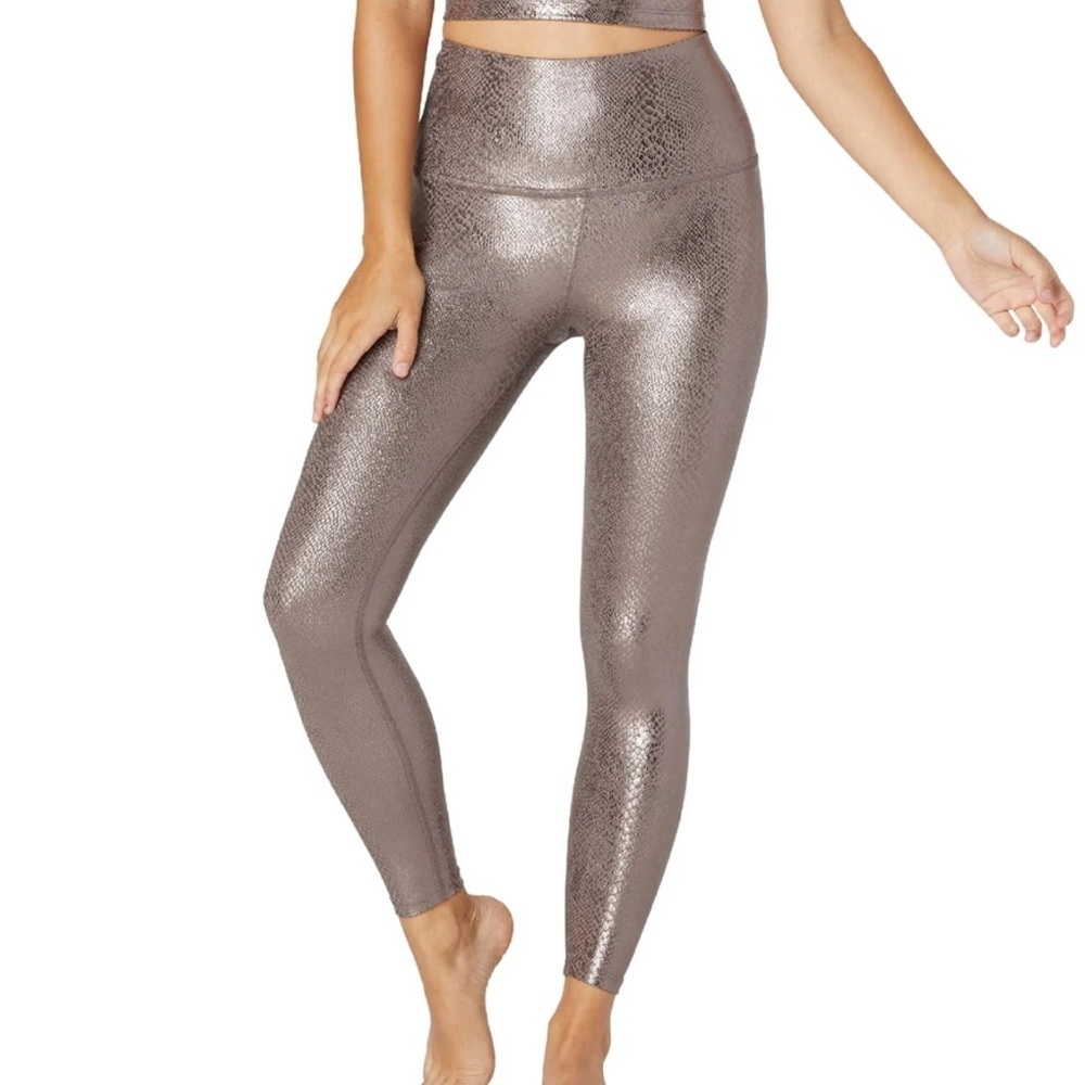 Beyond Yoga Viper High Waisted 7/8 Yoga Leggings Gold Extra Small XS A